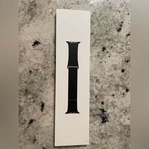 Apple Watch 44mm Black Leather Loop Size M Magnetic Closure Gift